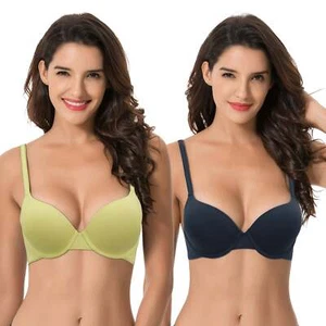 Women's Light Lift Add 1 Cup Push Up Underwire Convertible Tshirt Bra-2PK - Picture 1 of 7
