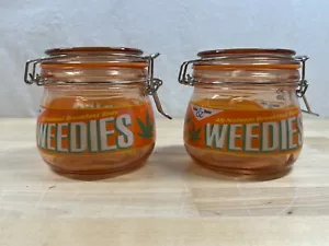 LOTE DE 2 FRASCOS DE ALMACENAMIENTO DE VIDRIO HERMÉTICOS TANQUE HÚMEDO - WEEDIES - PEQUEÑOS - NUEVOS - Imagen 1 de 7
