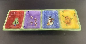 The Sweet Shoppe Christmas By Sango Sue Zipkin 4 Section ServingTray Platter - Picture 1 of 10