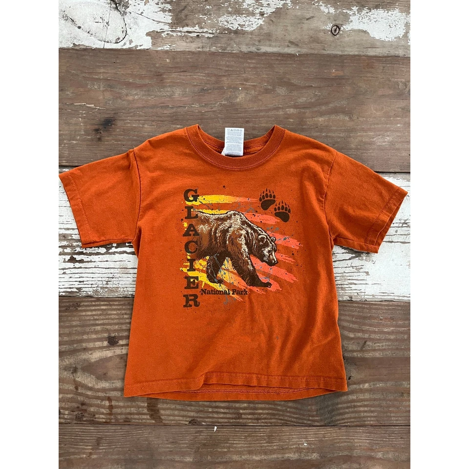 Glacier National Park Montana Camiseta Niños Jóvenes Talla Pequeña S Usado Jerzees Foto 1 de 4