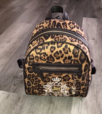 Mini Mochila Juicy Couture Juicy For All Chocolate Estampado de Leopardo Natural Nueva con Etiquetas Foto 1 de 4