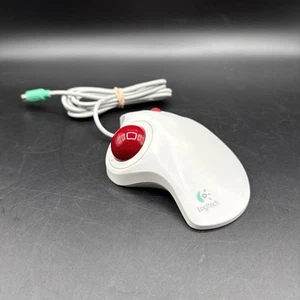 Logitech TrackMan Marble Plus T-CL13 Trackball Mouse PS/2 White - Picture 1 of 10