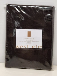 West Elm Espresso Sheer Linen Window Panel 48x96 deep pockets - Picture 1 of 6