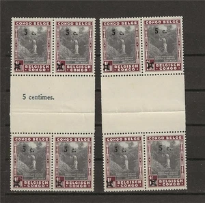 Belgian Congo 1941 Sc# 184 Suza river Park with specimen 2 gutter blocks 4 MNH - Picture 1 of 1