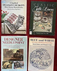 Vintage Needlepoint Books Lot of 4 Assorted Needlepoints Designs - Picture 1 of 16