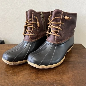 Sperry Top-Sider Womens 8 M 8M Brown Leather Saltwater Duck Boots STS91176 - Picture 1 of 9