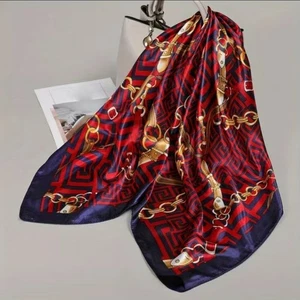 Silk Feel Satin Scarf Head Square Wrap Neck Neckerchief Shawl Hair Scarf 35X35 - Picture 1 of 3