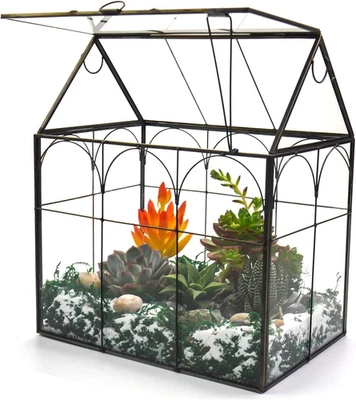 Large Tall Plant Greenhouse Terrarium Glass with Lid, 8.7"X5.9"X10.6" Inches Ind - Image 1 of 4
