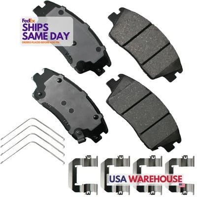 Freio Akebono ACT1847, conjunto de 4 Hyundai Elantra de cerâmica compatível com 18-17 T Ucson  - Imagem 1 de 4