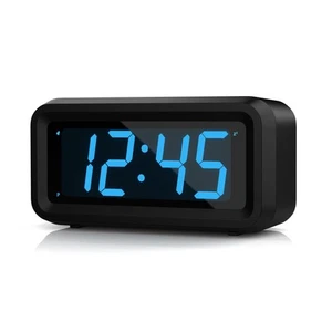 Alarm Clock Digital Clock Constantly 1.2 LED Blue Digits Display Battery Po - Picture 1 of 7
