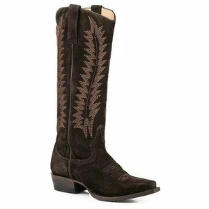 Women's Stetson Emme Suede Boots Handcrafted Brown - Picture 1 of 1