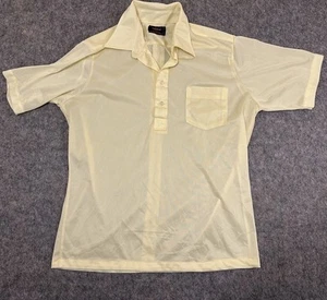 Vintage 70's Kingsport Mens Large Polo T Shirt Yellow Short Sleeve - Picture 1 of 5