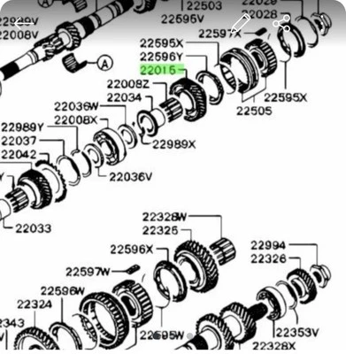 Mitsubishi MD742040 -ENGRANAJE, EJEDE ENTRADA DE LA T/M, 5.a VELOCIDAD - Imagen 1 de 3