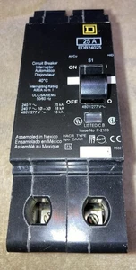 SQUARE D EDB24025 2 POLE 25A 277/480V HACR CIRCUIT BREAKER - Picture 1 of 2