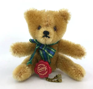 Hermann Germany Flexible Miniature Teddy Bear 8cm 3in ID Swing Tag Mohair Plush - Picture 1 of 7