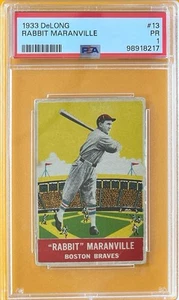 1933 Delong - #13 Rabbit MARANVILLE - PSA 1 - Picture 1 of 2