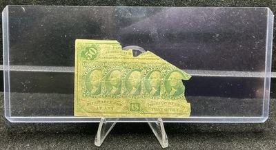 🔥 RARE FRACTIONAL POSTAGE CURRENCY WASHINGTON FIRST ISSUE 50 CENTS 1862-63 Z201 - Image 1 of 2