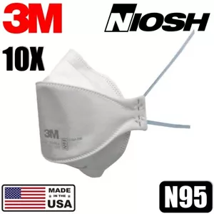 Paquete de 10 Cubierta de Máscara Facial NIOSH Desmontable con Respirador de Partículas N95 3M Aura 9205+ - Imagen 1 de 10