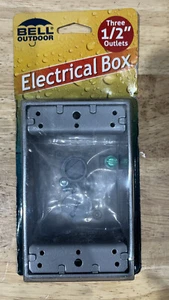 Campana de una sola banda 1/2 pulgada Caja de salida exterior gris de aluminio resistente a la intemperie de 3 salidas - Imagen 1 de 2