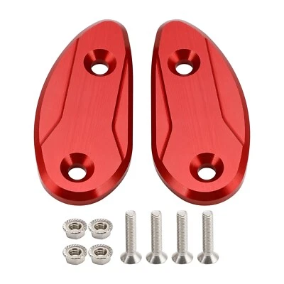 CNC paire de bouchons de rétroviseurs rouge pour Honda CBR1000RR 2008-2023 - Photo 1/4