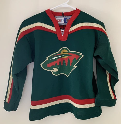 CCM Minnesota Wild Green Youth S/M Hockey Jersey NHL Gaborik #10 Screen printed Cover