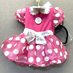 Disney Baby Minnie Mouse 6-12 Months Pink Polka Dot Costume Dress Up Halloween - Picture 1 of 8