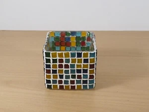 Vintage Glass Mosaic Candle Holder Pen Holder - Picture 1 of 9