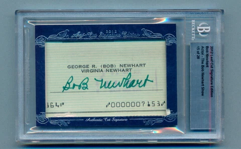 Signed BOB NEWHART 2012 Leaf Cut Signature Edition Beckett Authentic AUTO  /28 Cover