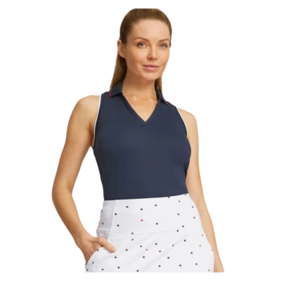 Camisa Polo Puma Para Mujer Volition Americana Sin Mangas Rosie X Azul Marino XL Foto 1 de 4