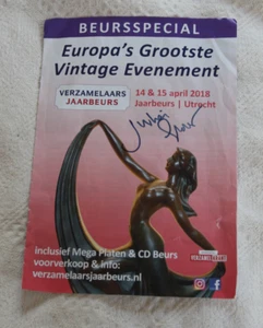 Autografiado por JULIAN GLOVER 2018 Dutch Comicon/Folleto de evento vintage firmado - Imagen 1 de 3