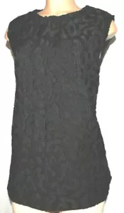 CUELLO TRASERO BROCADO FLORAL NEGRO CINTA AJUSTABLE SIN MANGAS TALLA 40 - Imagen 1 de 11