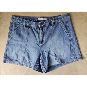 Vintage Y2K Tommy Hilfiger High Waist Jean Shorts Women's Size 12 - Picture 1 of 13