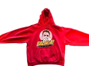 Bazinga The Big Bang Theory Hoodie Sweatshirt Size L Red - Picture 1 of 7