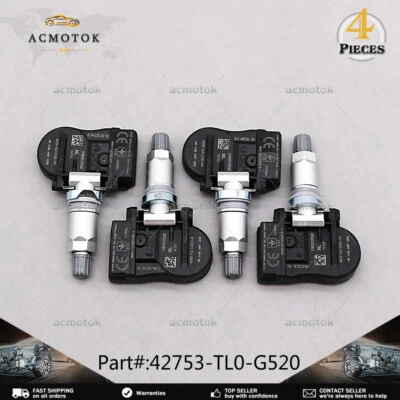 Sensor de presión de neumáticos TPMS de 4 piezas para Honda Accord Jazz Accord Crosstour 433 MHz Foto 1 de 4