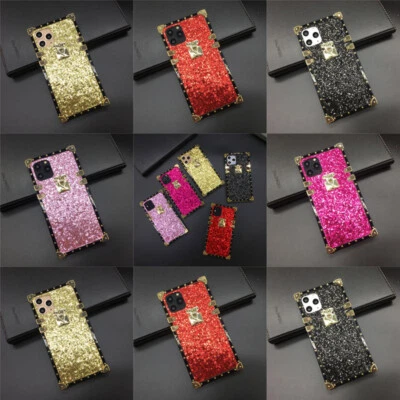 Capa luxuosa glitter bling dourada para Samsung S21 Note20 S20 S10 S9 S8 - Imagem 1 de 4