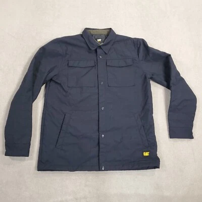 Chaqueta CAT Caterpillar Para Hombres Pequeña 38 Negra Puffer Acolchada Abrigo con Botones a Presión * Foto 1 de 4