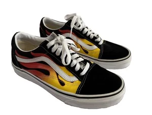Classic Vans Shoes Flames Old Skool Men’s Black Size US 6.5 Men US Women 8 - Picture 1 of 8