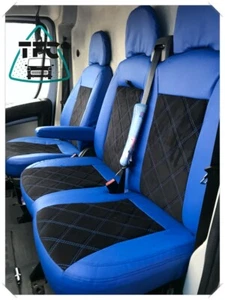 SITZBEZÜGE FÜR IVECO DAILY ECO LEDER UND ALCANTARA Bentley Nähte Sitz 2+1 - Bild 1 von 7