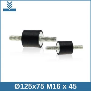 A Ø125x75 M16x45 NK 75°Shore Gummipuffer Gummi-Metall-Puffer Silentbloc - Bild 1 von 2