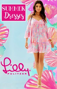 ABITO BALZA A STRATI LILLY PULITZER XL ALANNA SWING MANICHE A 3/4 TROPPO FRIZZANTE - Foto 1 di 7
