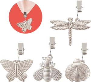 4 Pack of Tablecloth Weights with Metal Table Clip Clamps for Outdoor Garden Par - Picture 1 of 7