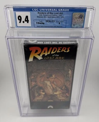 Raiders of the Lost Ark (1989) VHS - New Sealed Watermark Graded CGC 9.4 A - Image 1 of 4