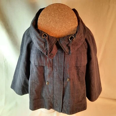 Chaqueta Willi Smith a Cuadros Bebé Muñeca Cuello Capucha Cremallera Frontal Manga 3/4, Talla S Foto 1 de 4