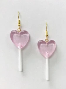 Heart Earrings, Handmade Earrings, Light Purple Earrings , Birthday Gift - Picture 1 of 1