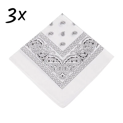 3-Pack Bandana 100% Cotton Paisley Print Double-Sided Scarf Head Neck Face Mask - Image 1 of 4