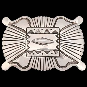 Sterlingsilber Hemerson braun HB Navajo Vintage Gürtelschnalle - Bild 1 von 6