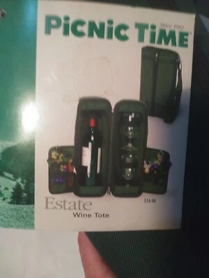 Bolso de Mano de Vino Aislado Picnic Time Estate Cazador Verde Estuche de Transporte Camping Senderismo Foto 1 de 4