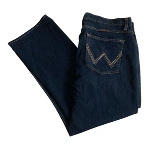 Wrangler Q-Baby Wmn 15/16 x 27 Ultimate Riding Jeans WRQ20DD Bootcut Blue Hemmed - Picture 1 of 12
