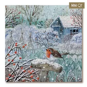 Victory Wooden Puzzles, LTD Winter Garden Robin - Mini Quarter Tin 80 Piece Jigs - Picture 1 of 5