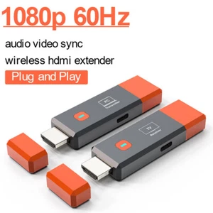50m Wireless Video Transmitter Receiver HDMI Extender Laptop PC To TV Projector - Picture 1 of 14